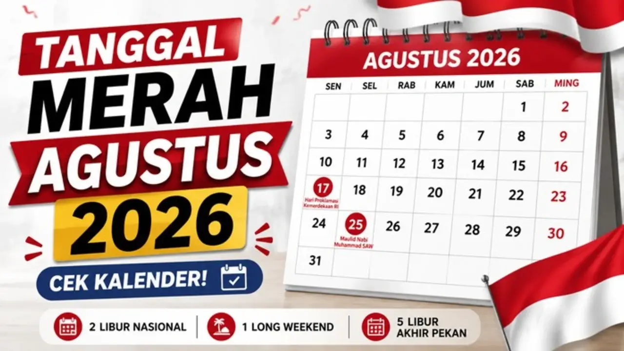 Kalender dan Tanggal merah Agustus 2026