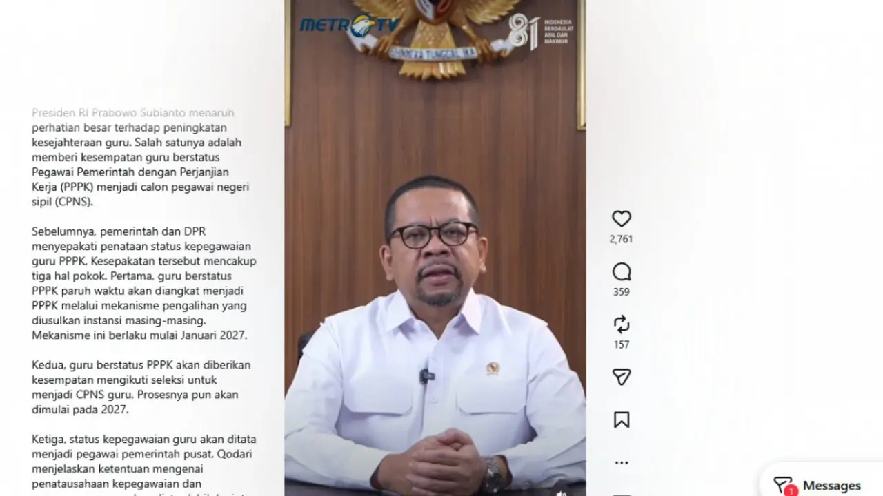 Guru PPPK Jadi PNS 2027